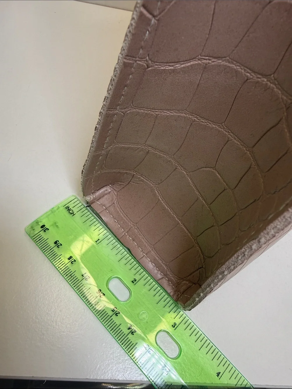 Croc-Embossed Shoulder Bag in Nude Blush